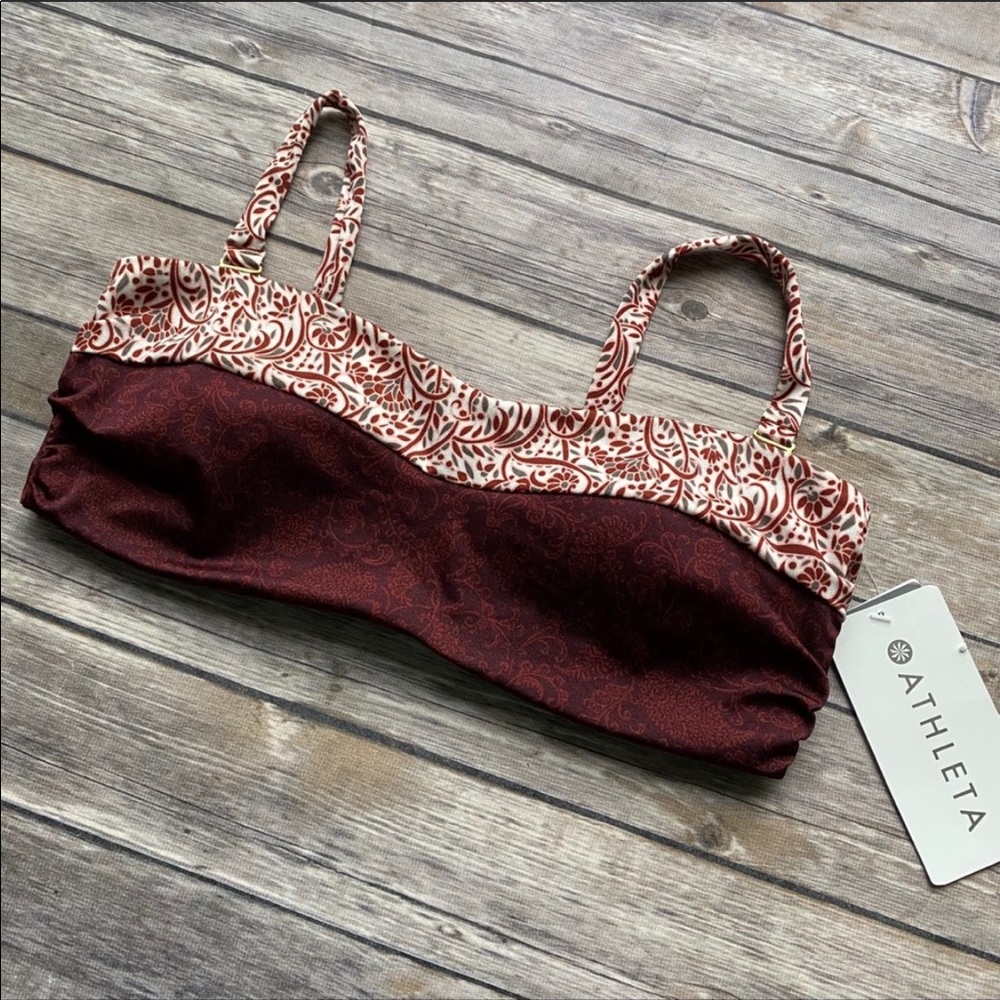 New Athleta Aqualuxe Batik Bandeau Bikini Top
